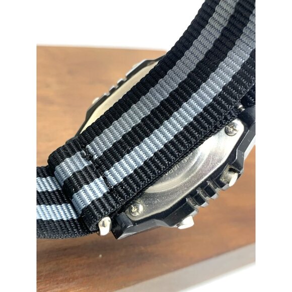 Casio Men's Watch DW-210 vintage Quartz Digital Black Resin Sport 548 Nylon Band - Picture 6 of 13